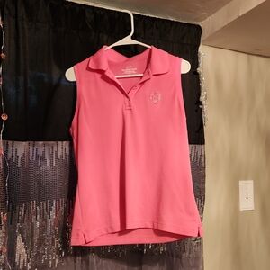 ⚫️Women's Pink Sleeveless Polo Top